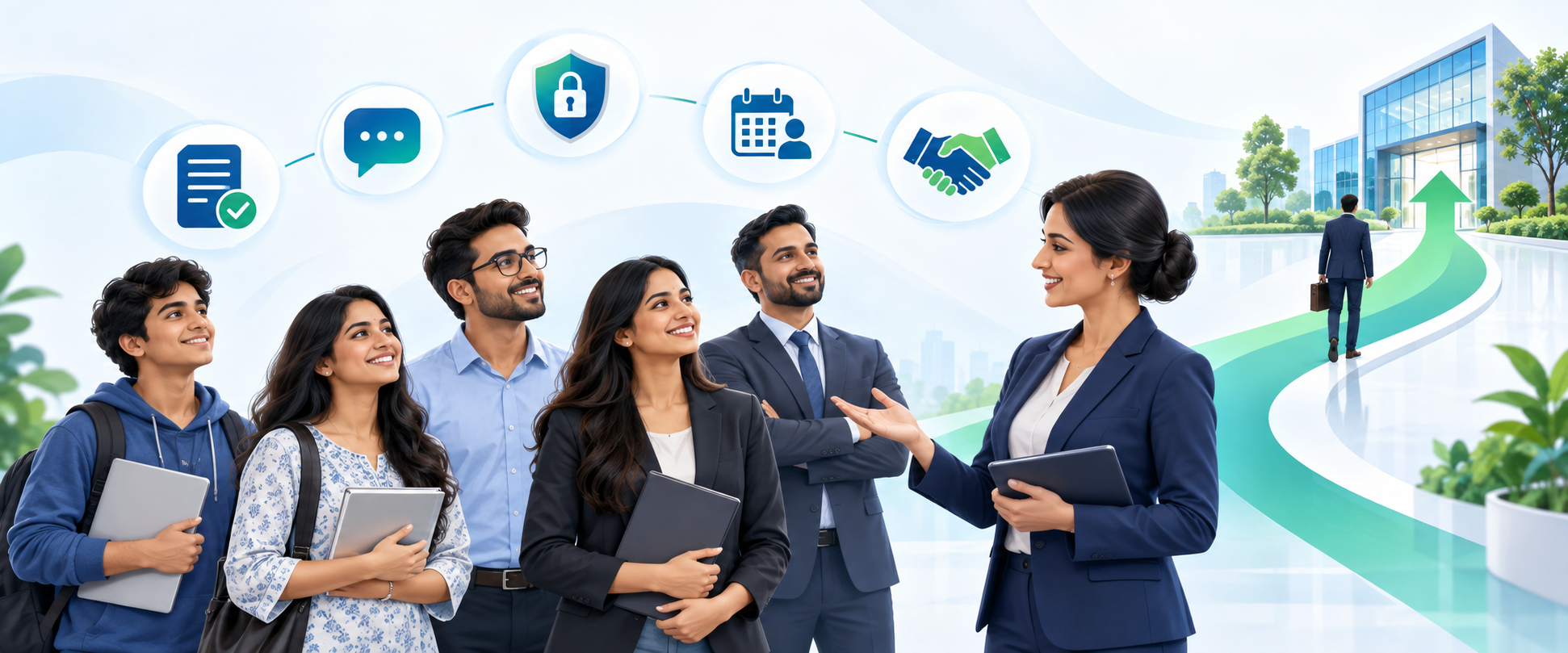 Candidates at different career stages receiving professional recruitment support